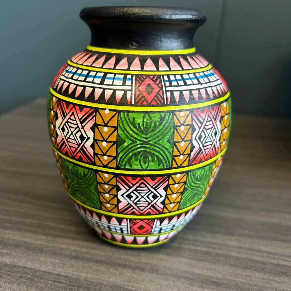 Intricate hand painted vase